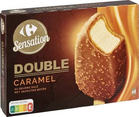 Carrefour Sensation - Glaces caramel au beurre salé (4 pièces)