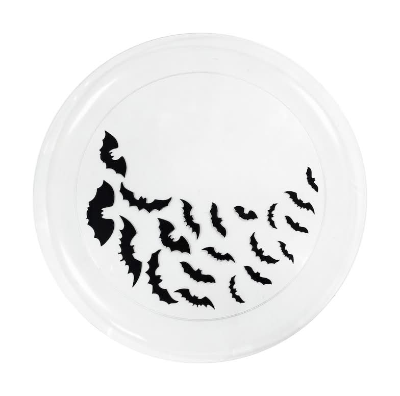 Glow In The Dark Bats Round Plastic Tray, 1-ct.