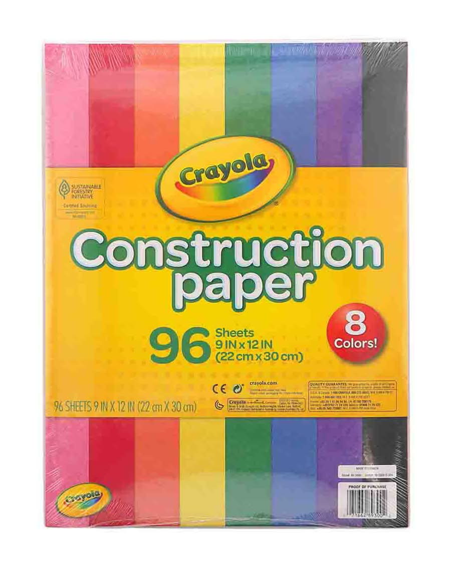 Crayola Construction Paper 96 Sheets 8 Colors