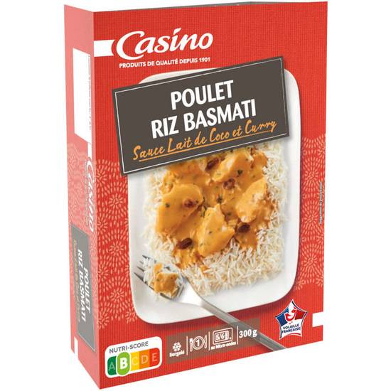  Poulet riz basmati sauce lait de coco curry 