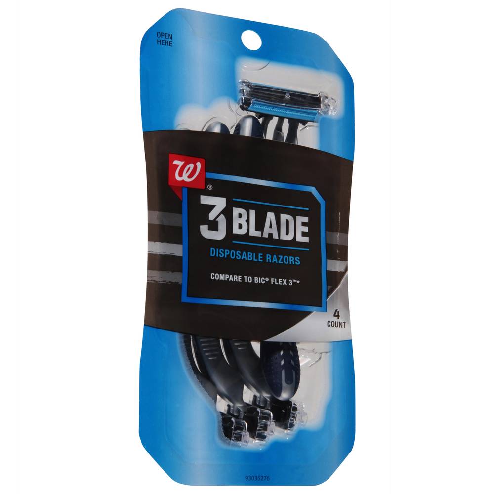 Walgreens Men's 3 Blade Disposable Razor (4 ct)