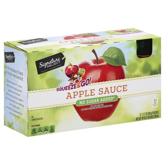 Signature Select No Sugar Added Apple Sauce (12 ct)
