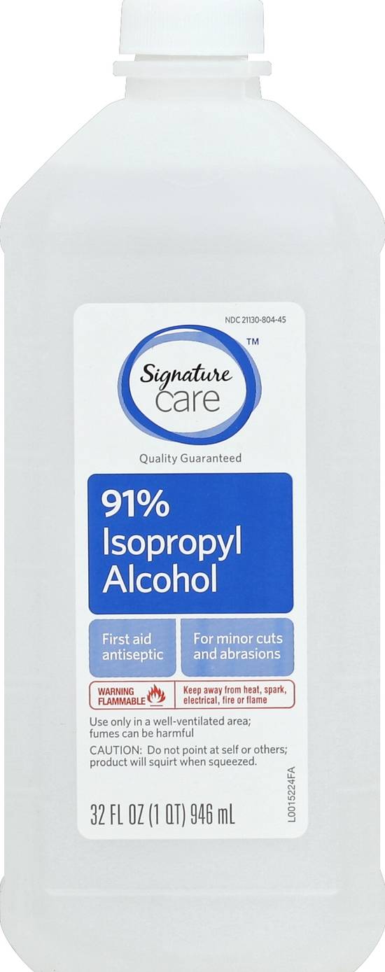 Signature Care 91% Isopropyl Alcohol (32 fl oz)