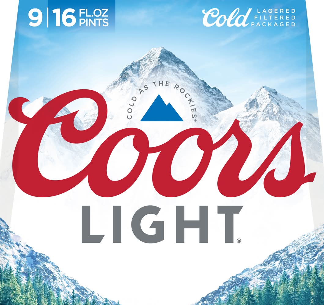 Coors Light American Style Lager Beer (9 x 16 fl oz)