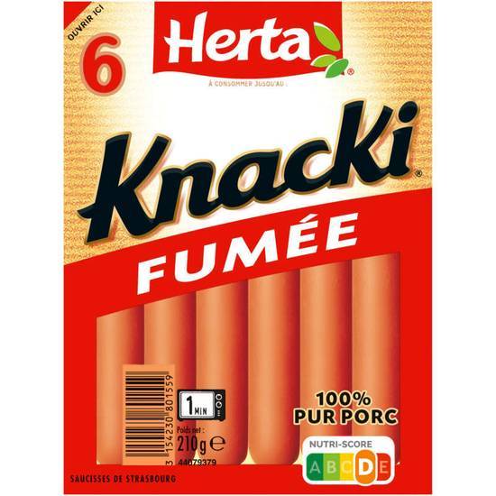 Herta Knacki fumée - Saucisse de Strasbourg - x6 210g