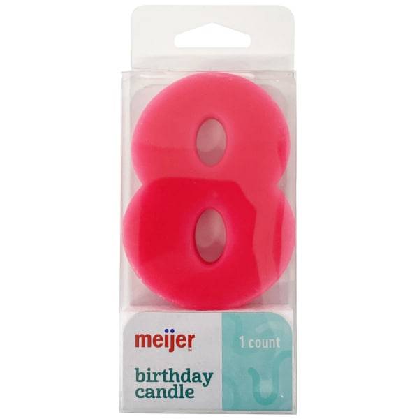 Meijer Extra Large Birthday Candle, Number 8, Assorted Colors