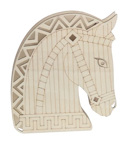 Jonathan Adler Greek Horse Diy Led Wood Decor, 5.75 in