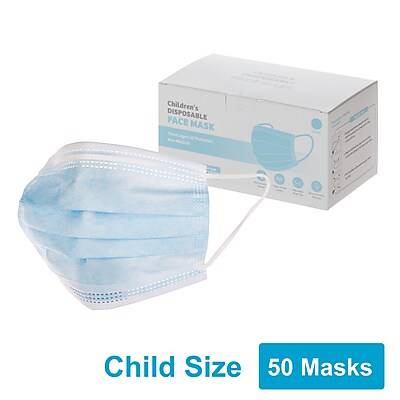 Disposable Earloop Face Mask, Child Size, Blue, 50/Box (FIK0907U)