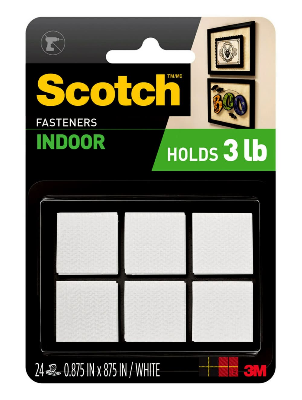 Reclosable Fastener Square 24 Pack White