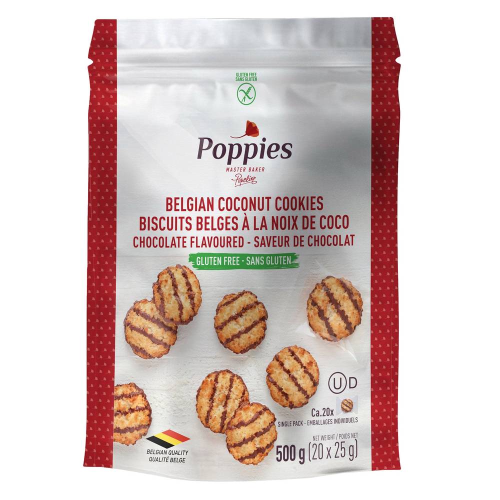 Poppies Belgian Coconut Cookies 20X25G P256