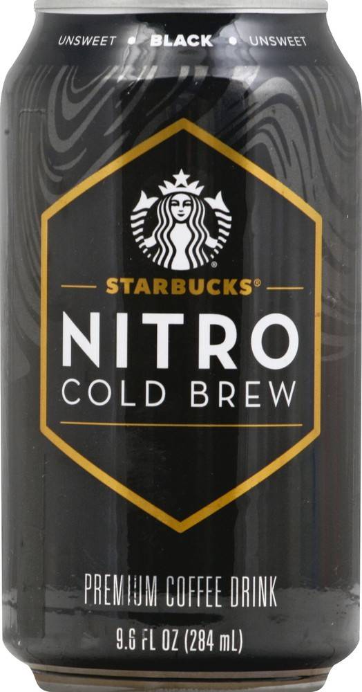 Order Starbucks Nitro Cold Brew Premium Coffee Drink Black Unsweetened Can (9.6 oz) food online from Rite Aid store, Shawnee on bringmethat.com
