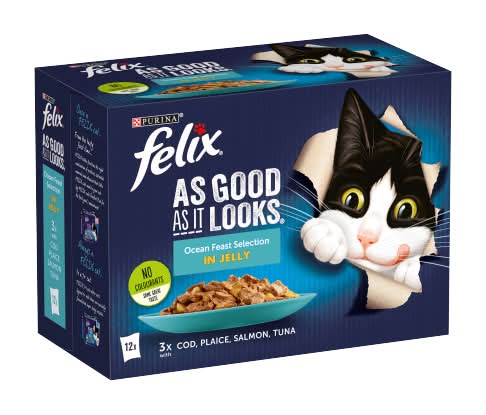 Purina Felix Cod-Plaice-Salmon-Tuna, Wet Cat Food (12 x 85kg)