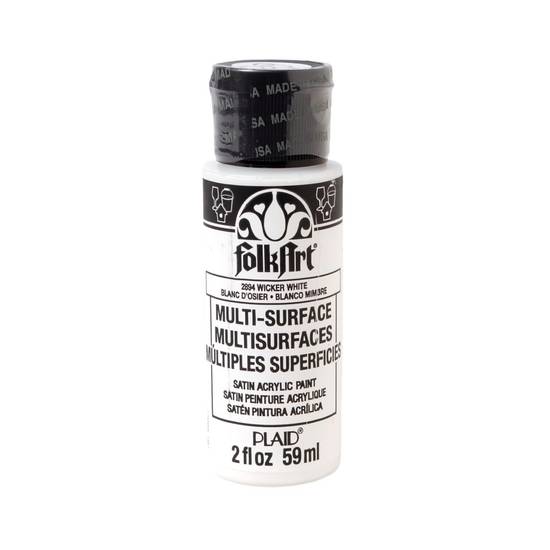 Folkart Satin Acrylic Paint Wicker White 2894 (59 ml)