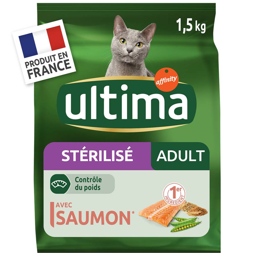 Ultima - Croquettes pour chats adulte stérilisés au saumon (1,5kg)