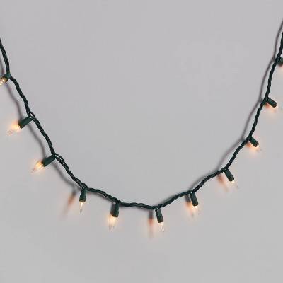 50ct Incandescent Mini Christmas String Lights Clear with Green Wire - Wondershop™: UL Listed, Indoor/Outdoor Use