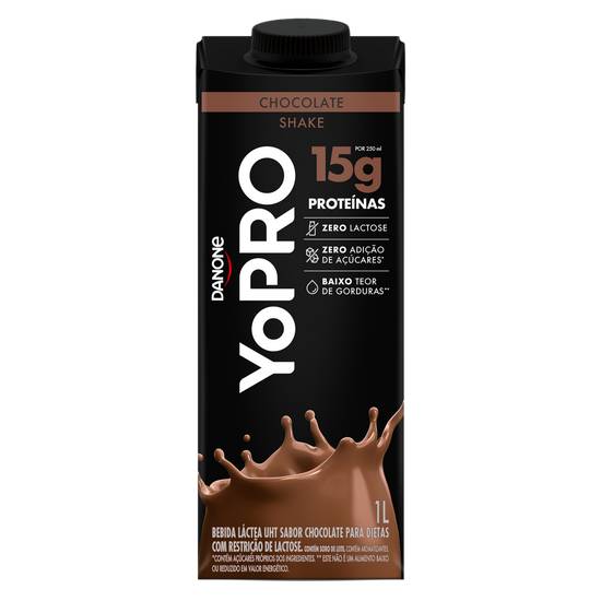 Yopro bebida láctea uht 15g proteínas sabor chocolate zero lactose (1l)