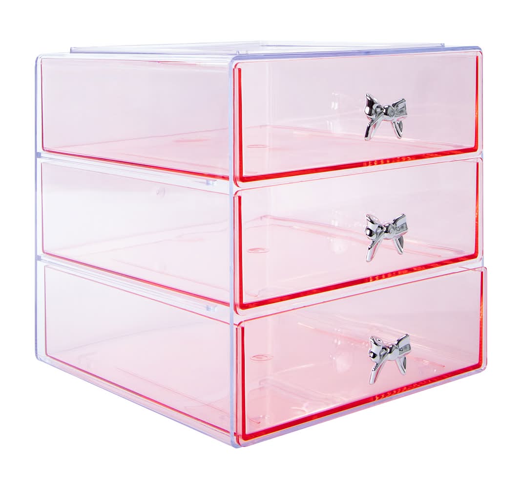 Stackable Vanity Organizer 3-Tier Pink