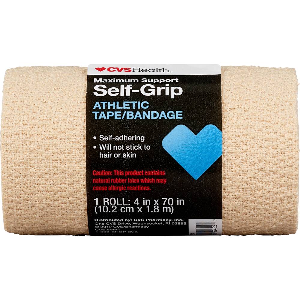 CVS Health Maximum Support Self Grip Athletic Bandage, 10.2 cm x 1.8 m