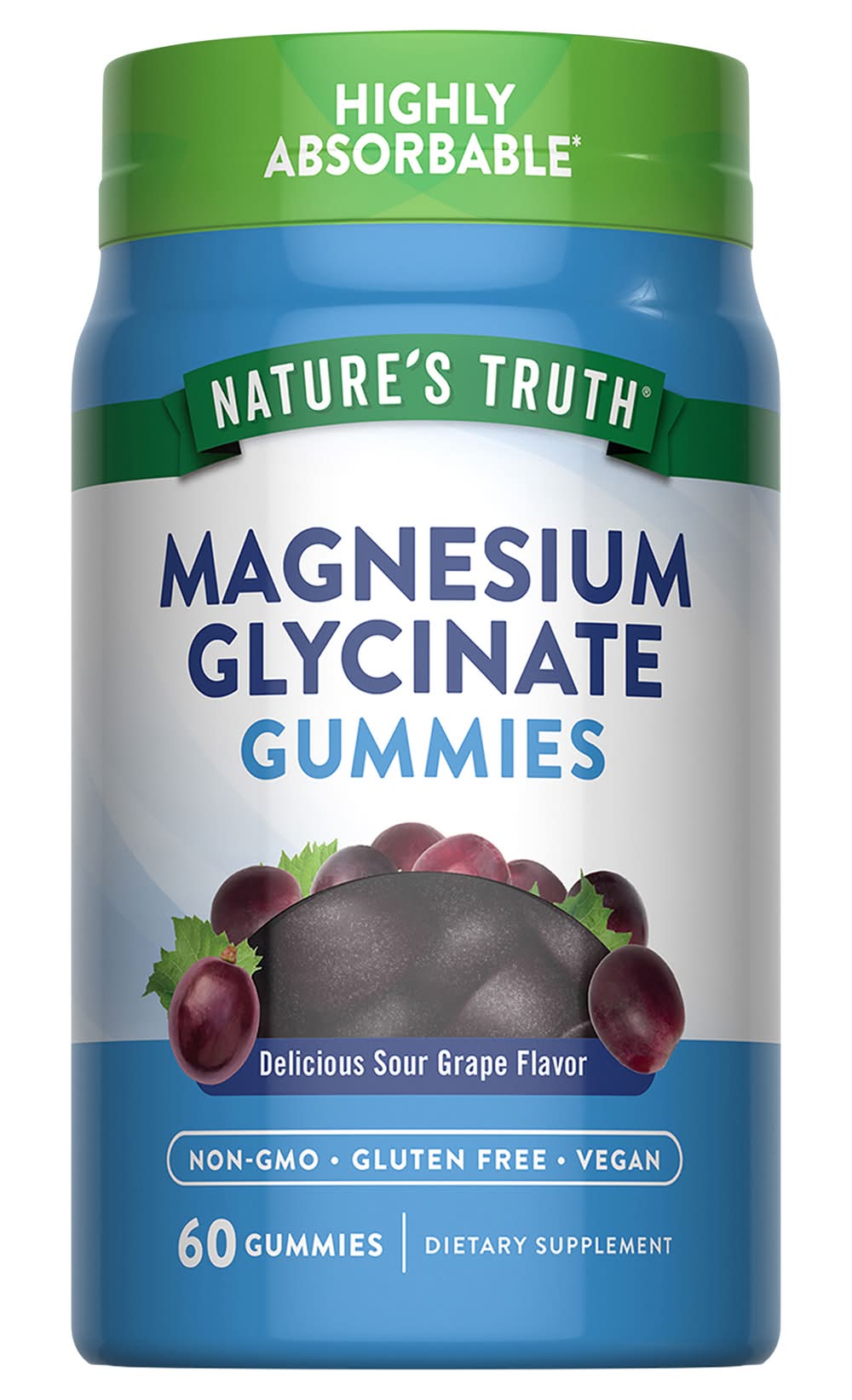 Nature's Truth Magnesium Glycinate Gummies, Natural Sour Grape (60 ct)
