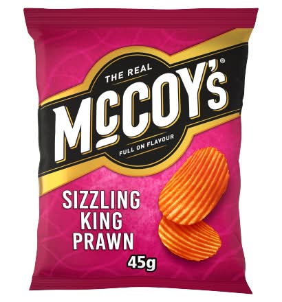 McCoy's Ridge Cut Sizzling King Prawn Flavour Potato Crisps (45g)