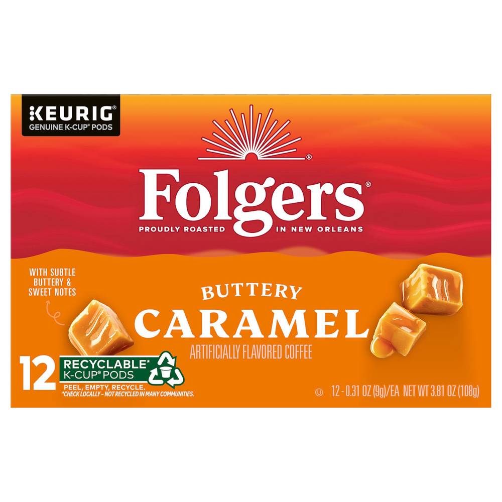 Folgers Flavored Coffee, Buttery Caramel (0.31 oz, 12 ct)