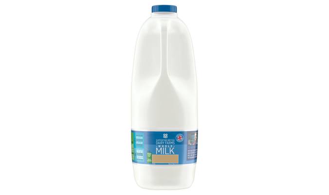 Co Op British Fresh Whole Milk 4 Pints/2.272L