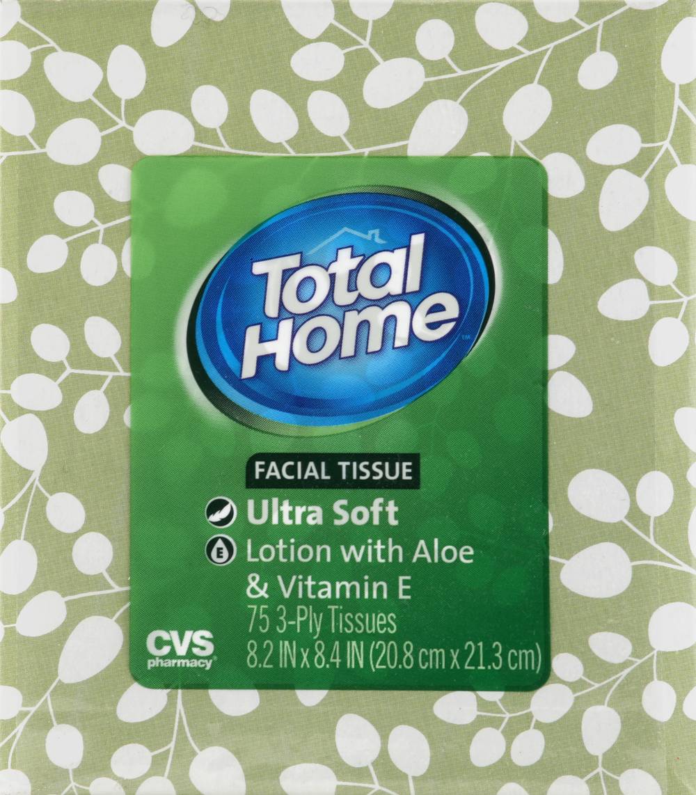 CVS Pharmacy Total Home Ultra Soft Facial Tissue, Aloe (75 ct)