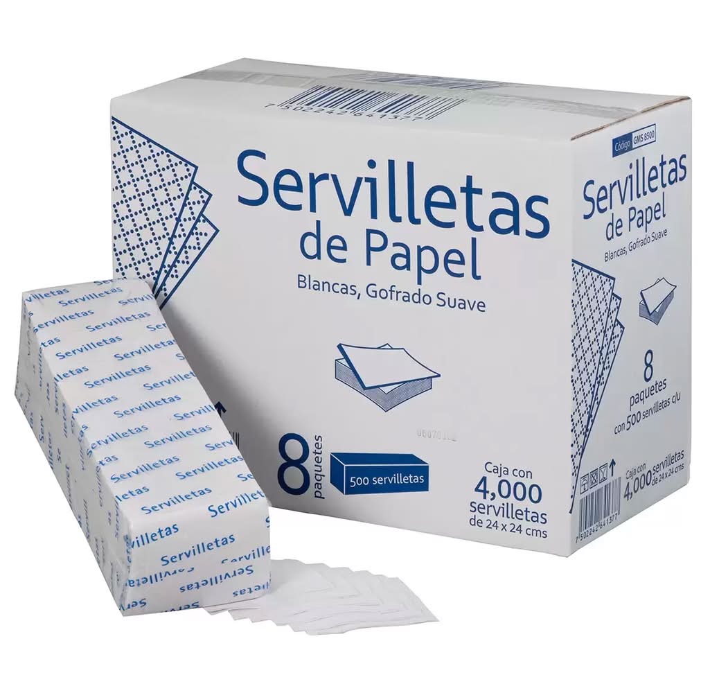 Grey Moon · Servilletas de papel gofrado suave, 24x24 cm, blanco (8 un)
