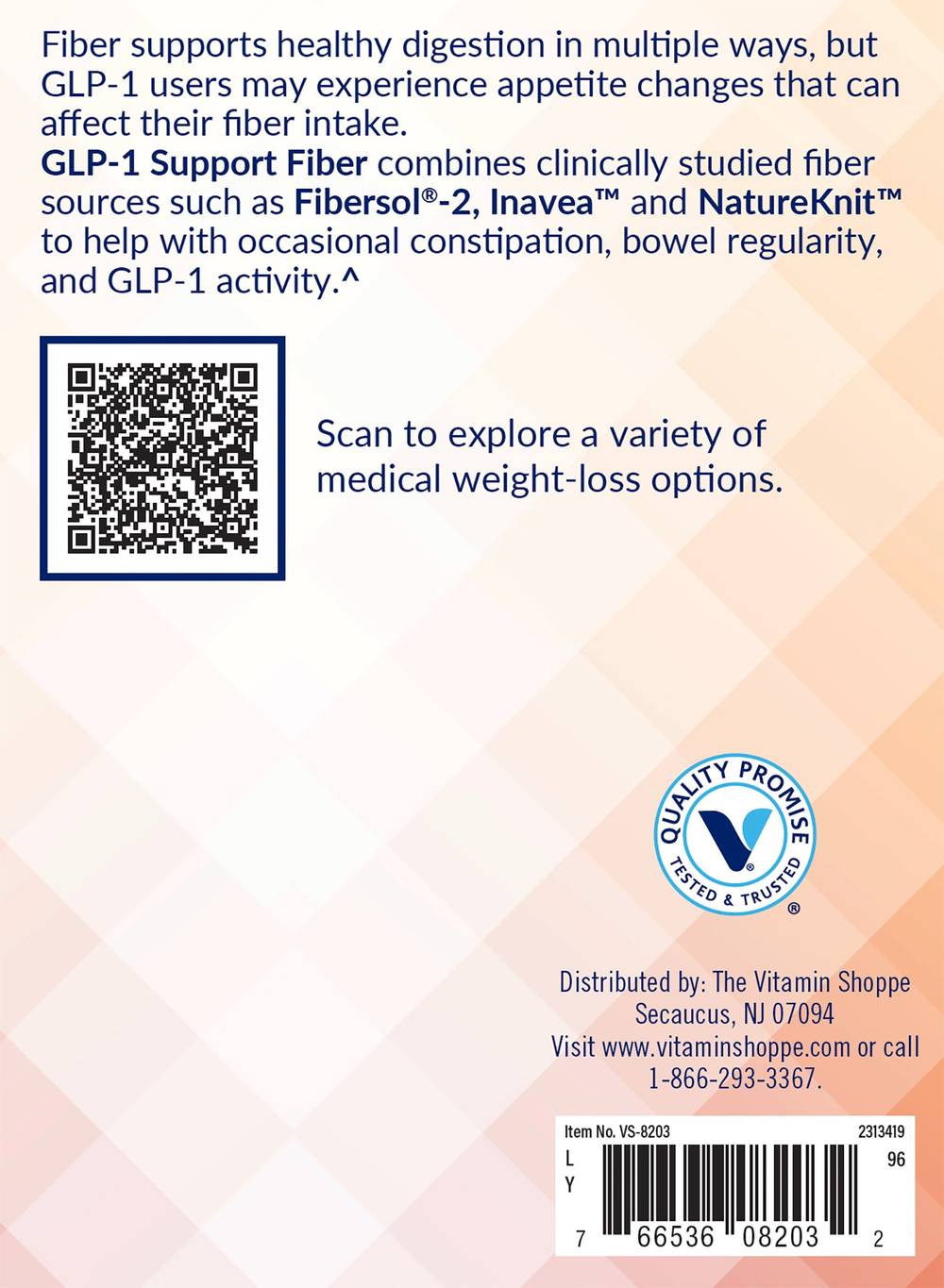The Vitamin Shoppe Whole Health Rx Glp-1 Support Fiber Powder (19.6 oz)