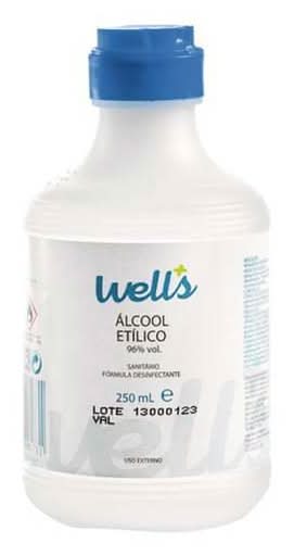 Álcool Etílico 96º Sanitário Well's emb. 250 ml