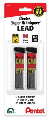 Pentel Mechanical Pencil Lead Refill, 0.5MM (2 ct)