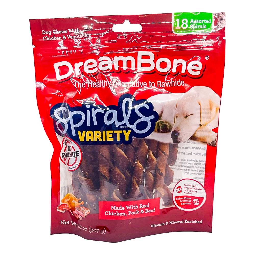 DreamBone Spirals Dog Treats, Beef, Pork and Chicken (7.3 oz, 18 ct)
