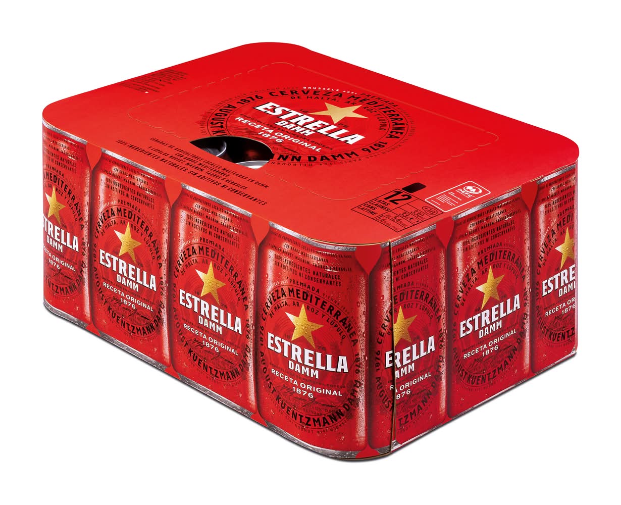 Cerveza - pack de 12 latas x 33 cl - total: · Estrella Damm (12 x 330 L)
