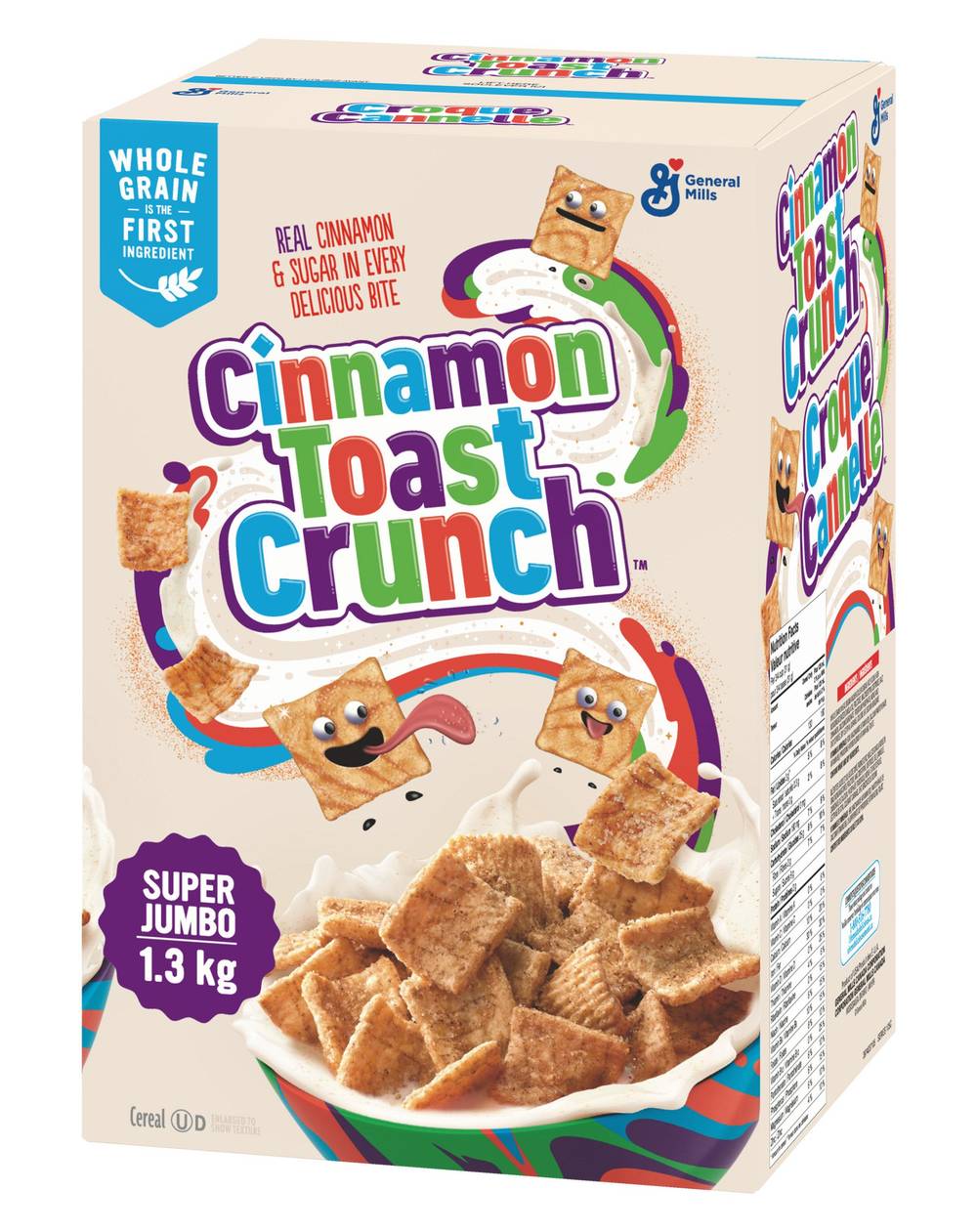Céréales Croque Cannelle Super Jumbo, 1,3 Kg / Cinnamon Toast Crunch Cereal, 1.3 Kg