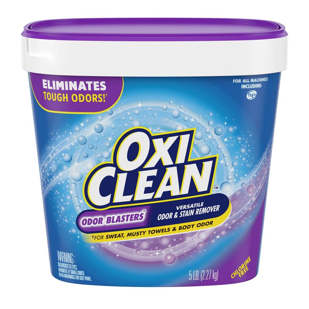 OxiClean Laundry Stain Remover Powder, 5-lb Container, Classic Clean Scent, Safe for All Fabrics, Odor Blasters, Chlorine-Free | 5703795069