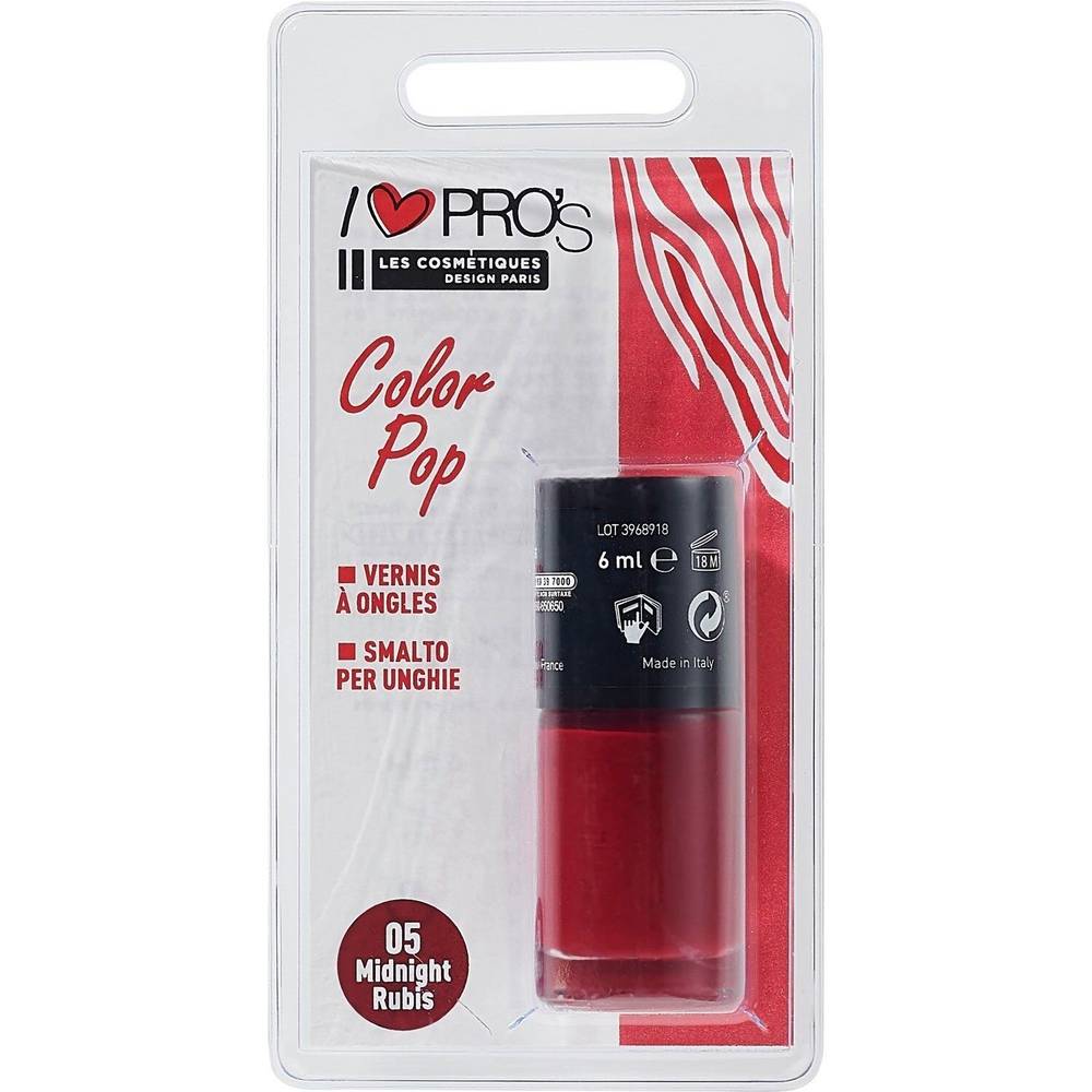 PRO'S - Vernis à ongles color pop 05 midnight rubis (6ml)