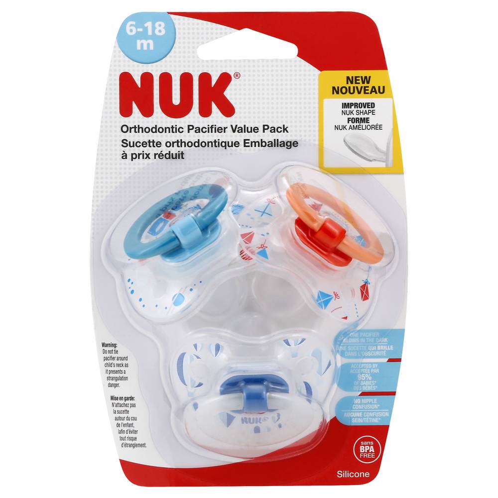 Nuk Orthodontic Silicone Value pack Pacifier (3 ct)