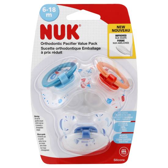 Nuk Orthodontic Silicone Value pack Pacifier (3 ct)