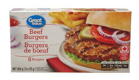 Great Value Beef Burgers (8 ct, 113 g)