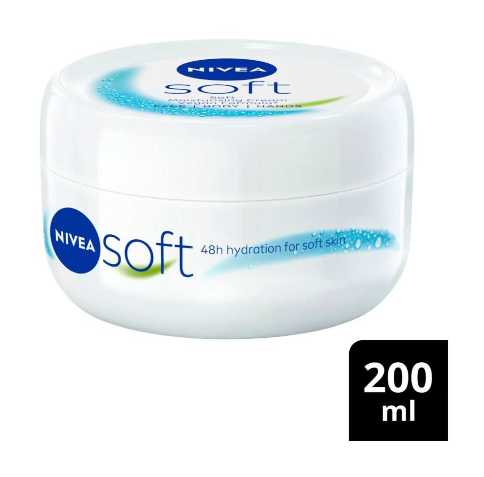 Nivea Soft Moisturiser Cream Face Body Hands (200mL)