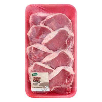 Pork Loin Center Cut Chops Bone In Value Pack - 3 Lbs