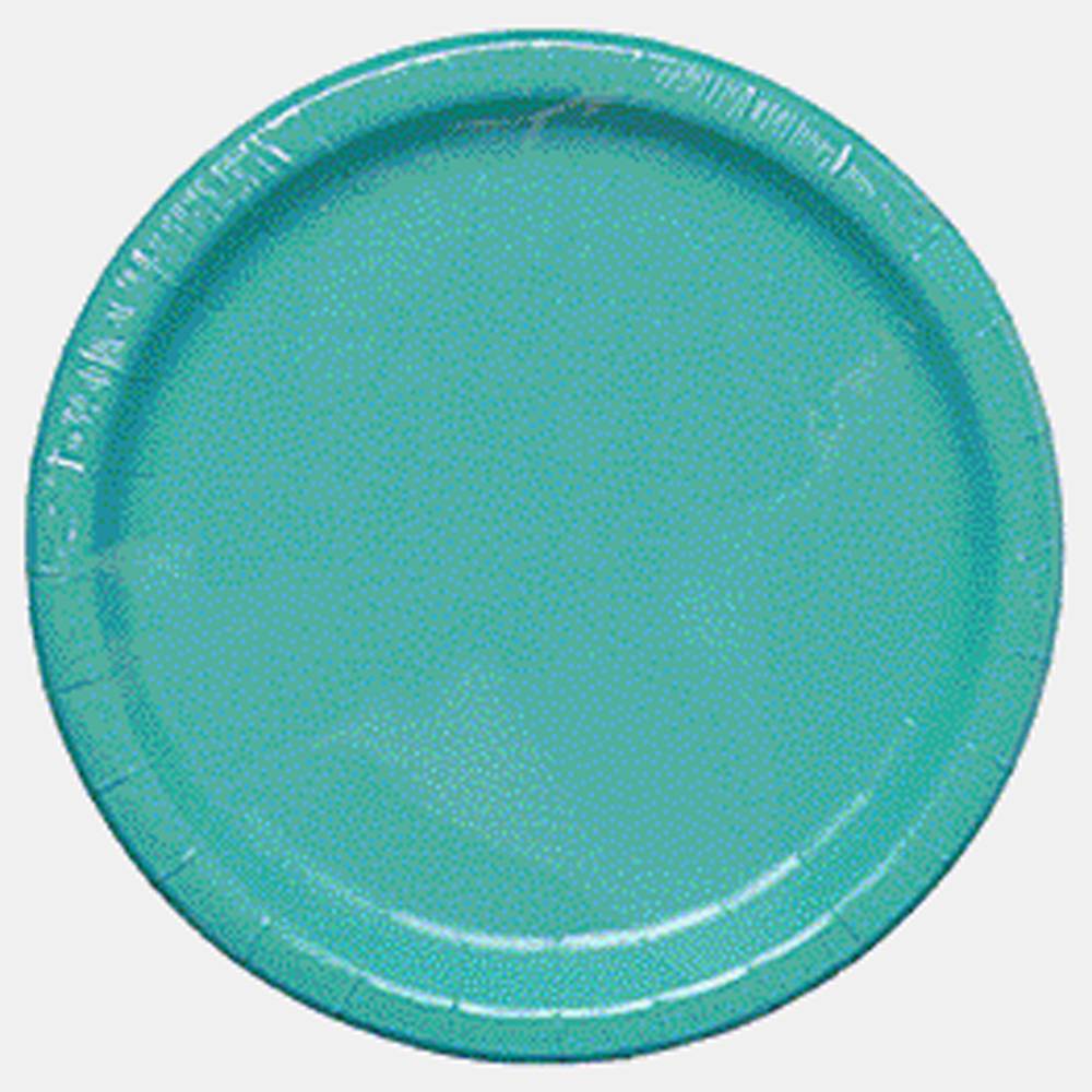 8.75 Teal Round Paper Plates, 12 Pack