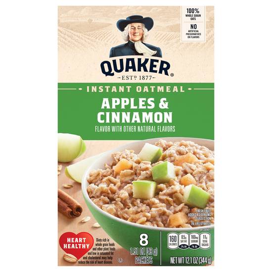 Quaker Instant Oatmeal (apples & cinnamon) (8 ct)