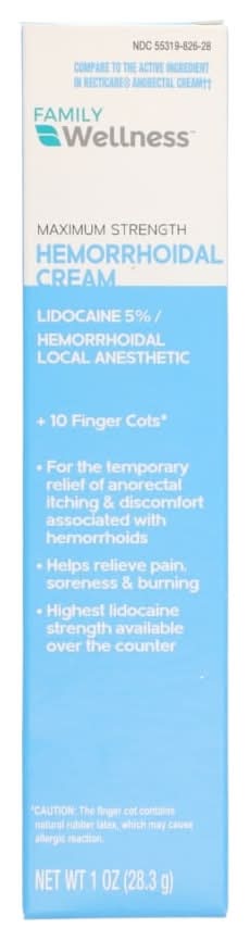 Family Wellness Maximum Strength Hemorrhoid Pain Reliever Cream (1 oz)