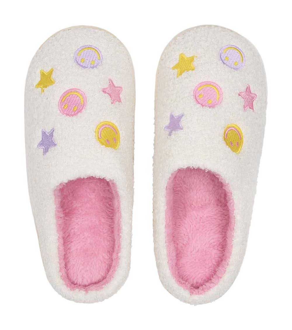 Stars & Smiley Faces Slippers, Large