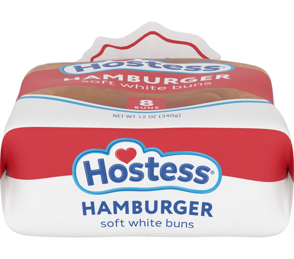 Hostess Soft White Hamburger Buns (12 oz, 8 ct)