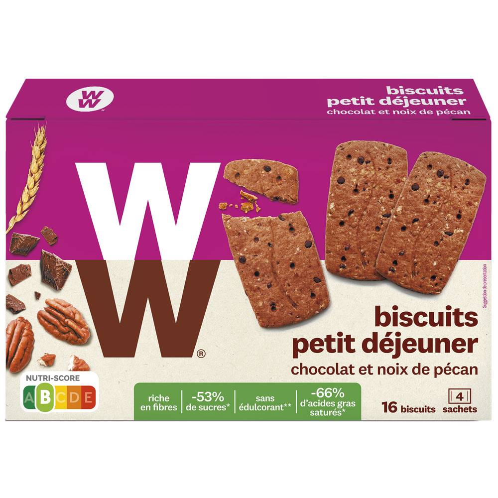 WW - Biscuits petit déjeuner chocolat pécan (200g)