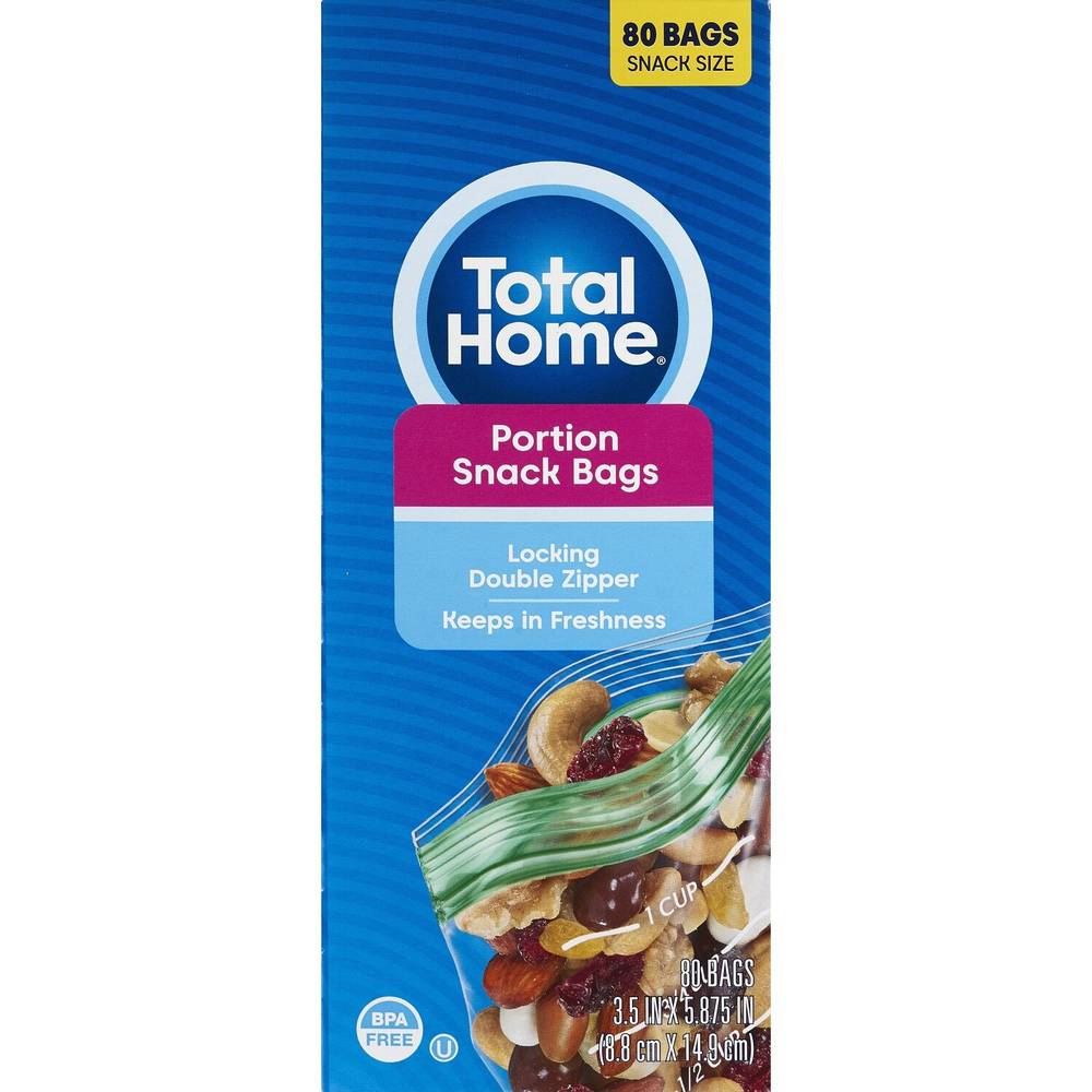 Total Home Portion Control Snack Bags, 80 Ct