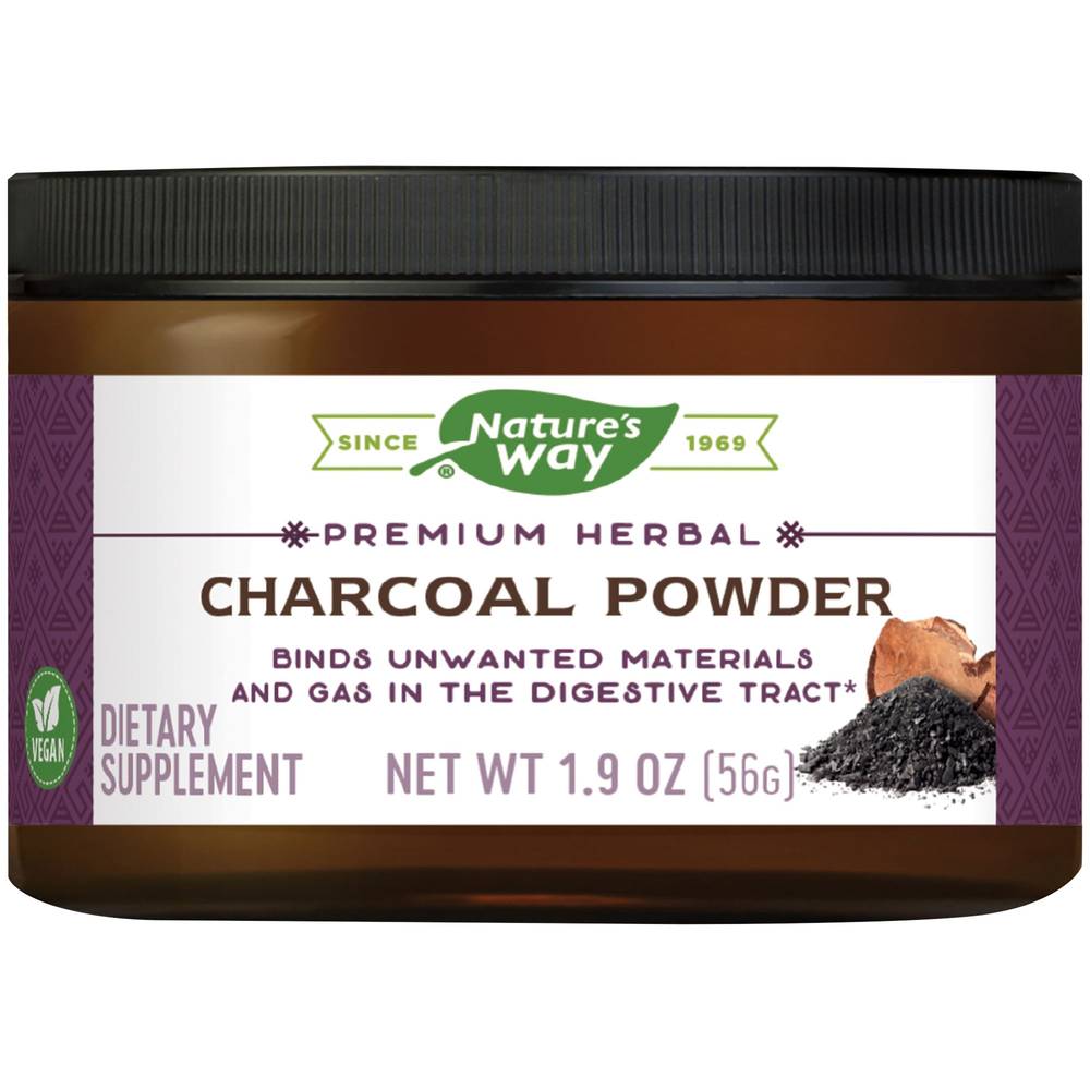 Nature's Way Premium Herbal Charcoal Powder Dietary Supplement (1.9 oz)