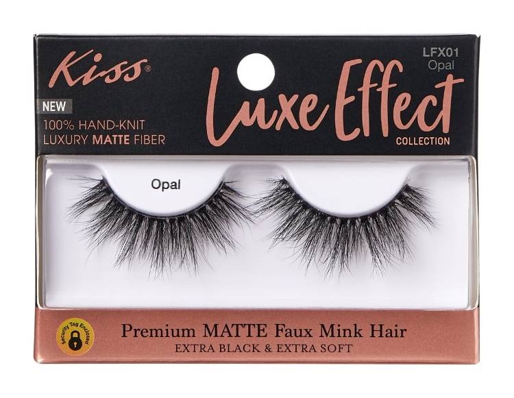 KISS Luxe Effect Premium Faux Mink Eyelashes, Matte Black